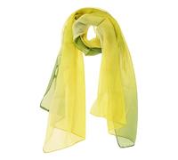 Uxcell Long Chiffon Lightweight Sheer Wedding Scarf Silky Gradient Color Party Shawl Spring Summer Beach Wrap for Women Yellow 63"x19.6"