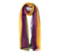 Uxcell Long Chiffon Lightweight Sheer Wedding Scarf Silky Gradient Color Party Shawl Spring Summer Beach Wrap for Women Green Yellow Purple 63"x19.6"