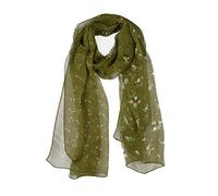 Uxcell Long Chiffon Shawls Beach Scarf Silk Scarves Floral Print Scarves for Women Green 63"x20"