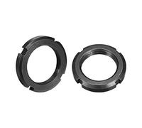 uxcell M42x1.5mm Fine Pitch Thread Retaining Four-Slot Slotted Round Nut, 2Pcs Carbon Steel Round Lock Nut for Various Rolling Bearings, Industrial Field, Black
