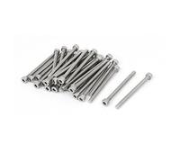 uxcell M4x50mm Thread 304 Stainless Steel Hex Socket Head Cap Screw Bolt DIN912 35pcs