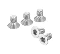 uxcell M6-1 x 10mm Flat Head Torx Anti Theft Machine Screws, 25 Pcs 304 Stainless Steel, Torx Drive, Countersunk Head, Full Thread, Silver