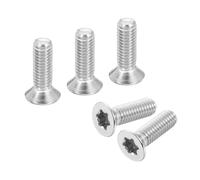 uxcell M6-1 x 20mm Flat Head Torx Anti Theft Machine Screws, 10 Pcs 304 Stainless Steel, Torx Drive, Countersunk Head, Full Thread, Silver