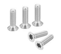 uxcell M6-1 x 22mm Flat Head Torx Anti Theft Machine Screws, 25 Pcs 304 Stainless Steel, Torx Drive, Countersunk Head, Full Thread, Silver