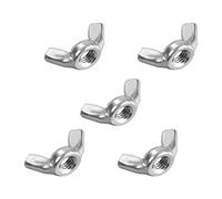 uxcell M6 Wing Nuts, Stainless Steel 201 Fasteners Parts Hurrican Screws Hand Twist Tighten Ear Butterfly Nut, 5pcs