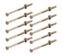 uxcell M6 x 110mm Furniture Bolts Nut Set Hex Socket Screw with Barrel Nuts Phillips-Slotted Half Thread Zinc Plated 20 Sets