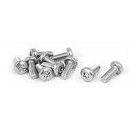 uxcell M6 x 16mm 316 Stainless Steel Round Torx Head Machine Screw Silver Tone 10pcs