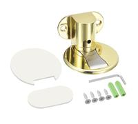 uxcell Magnetic Door Stopper, Adjustable Door Stops Door Catch Magnets Floor Door Holder with Self Adhesive and Screws, Gold Tone