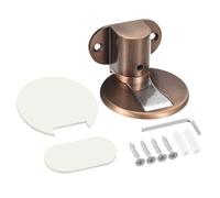 uxcell Magnetic Door Stopper, Adjustable Door Stops Door Catch Magnets Floor Door Holder with Self Adhesive and Screws, Copper Tone