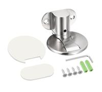uxcell Magnetic Door Stopper, Adjustable Door Stops Door Catch Magnets Floor Door Holder with Self Adhesive and Screws, Silver Tone