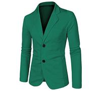 Uxcell Men's Casual Sports Coat Slim Fit Lightweight Button Cardigan Knit Blazer with Pockets Green M