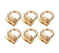 Uxcell Metal Bag Connector with D Ring, 6Pcs 18mm Purse Bridge Hanger Buckle with Screws for Purse DIY, Key Chain Lanyard (Light Golden)