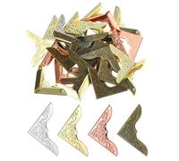 uxcell Metal Book Corner Protector, 80Pcs Vintage Iron Edge Cover Guard for Scrapbook, Photo, Menus, 4Colors in (Gold, Silver, Rose Gold, Bronze)