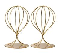 Uxcell Metal Hat Display Stand 2 Pack Tabletop Hat and Wig Rack Women Closet Holder for Baseball Cap, Fedora Hat, Cowboy Hat - Gold