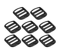 Uxcell Metal Ladder Buckle Slider Tri-Glider Metal Adjustable Buckles, 8pcs 25mm(1") Inner Width for Webbing Backpack Strap, Black