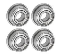 uxcell MF104ZZ Flanged Ball Bearing 4x10x4mm Double Shielded Chrome Steel Flange Bearings, 4pcs