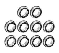 uxcell MF106-2RS Flanged Ball Bearing 6x10x3mm Double Sealed Chrome Steel Flange Bearings, 10pcs