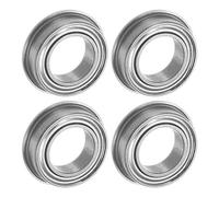 uxcell MF106ZZ Flanged Ball Bearing 6x10x3mm Double Shielded Chrome Steel Flange Bearings, 4pcs