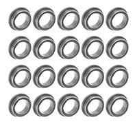 uxcell MF128-2RS Flanged Ball Bearing 8x12x3.5mm Double Sealed Chrome Steel Flange Bearings, 20pcs