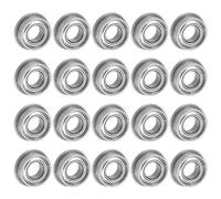uxcell MF84ZZ Flanged Ball Bearing 4x8x3mm Double Shielded Chrome Steel Flange Bearings, 20pcs