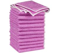 Uxcell Microfibre Cleaning Cloth 12 Pack Absorbent Fast Drying Dish Wash Cloths Repeatable Kitchen Dish Rags Purple 18cm x 23cm