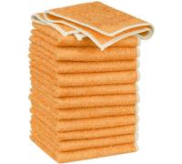 Uxcell Microfibre Cleaning Cloth 12 Pack Absorbent Fast Drying Dish Wash Cloths Repeatable Kitchen Dish Rags Orange 18cm x 23cm