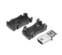 uxcell Mini USB 5 Pin DIY Connector Type Mini B Male Plug with Plastic Shell 15pcs