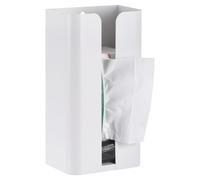 Uxcell Modern White Rectangular Carbon Steel Tissue Box Holder With Magnetic Bottom, Wall Mounted Tissue Dispenser Holder for Kitchen Bathroom Countertop