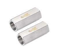 uxcell Nickel-Plated Copper One Way Air Check Valve G 1/4 Female Threaded Full Port Check Valve 2Pcs