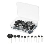 uxcell NTC Thermistors Resistor 3950 10 Values 81 Pcs Inrush Current Limiter Temperature Sensor Assortment Kit (3D-25 5D-7 5D-9 5D-11 5D-15 8D-9 10D-9 10D-11 20D-9 47D-15)