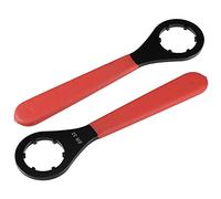 uxcell O-Type Collet Chuck Wrench Spanner for ER32 Lathe Clamping Nut with Red Non-Slip Handle 2pcs
