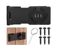 uxcell Password Hasp Locks, Cabinet Door Combination Lock, Barn Door Lock Latch for Small Doors, Cabinets, Barn Door, Bathroom, Outdoor, Black