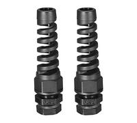 uxcell PG7 Cable Gland Waterproof IP68 Nylon Joint Adjustable Locknut with Strain Relief for 4.5-7.8mm Dia Wire, 2 Pcs