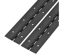 uxcell Piano Hinge 20Inch x 2Inch, 2pcs Stainless Steel Continuous Hinge Piano Hinges for Cabinets, Door, DIY Storage Boxes, 0.059" Leaf Thickness, Black