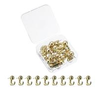 uxcell Picture Hanging Hooks, 20pcs 20 Lbs - Zinc Alloy Hangers Nails, Push Pins for Hanging on Home Office Wooden or Fabric Wall (Gold)