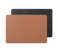 uxcell Placemats Set of 2 Faux Leather Placemats for Kitchen Dining Table Decor Heat Resistant Table Placemats Wipeable Table Mat Brown Black 17x12 Inch