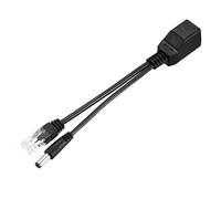 uxcell POE Splitter Power Over Ethernet Splitter Adapter 12V Black with 5.5x2.1mm DC Connector