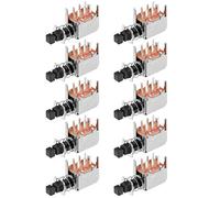 uxcell Push Button Switch DPDT 6 Pin 1 Position Self-Locking Black 10pcs