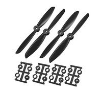 uxcell RC Propellers 6045 6x4.5 Inch 2-Vane Quadcopter for Airplane Toy, Nylon Black 2 Pairs with Adapter Rings