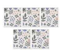 Uxcell Reusable Cleaning Cloths, 5 Pack Swedish Kitchen Dish Towels No Odor Wildflowers Lightweight Absorbent Quick Drying Washable Lint Free Cleaning Cloths Flower-1 18cm x 20cm