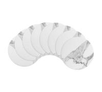 uxcell Round Drink Coasters Set of 8 Marble Style Dual Sided Non-Slip Non-Stick Waterproof Leather Coasters for Drinks, Coffee Table, Housewarming Gifts, Home Decor 4"×4"White