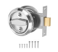 uxcell Round Recessed Pull 3" Stainless Steel Recessed Door Handle Concealed Brushed Handle Cabinet Hidden Knob with Double Rings for Various Modern Door Silver 1Pcs (Door Thick: 30-50mm)