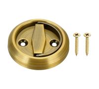 Uxcell Round Recessed Pull 3" Stainless Steel Recessed Door Handle Concealed Brushed Handles Cabinet Hidden Knob for Various Modern Door Yellow 1Pcs (Inner Hole Size: 8 x 8mm)