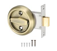 Uxcell Round Recessed Pull 3" Stainless Steel Recessed Door Handle Concealed Brushed Handles Cabinet Hidden Knob with Single Ring for Various Modern Door Green 1Pcs (Door Thick: 30-50mm)