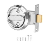 Uxcell Round Recessed Pull 3" Stainless Steel Recessed Door Handle Concealed Brushed Handles Cabinet Hidden Knob with Single Ring for Various Modern Door Silver 1Pcs (Door Thick: 30-50mm)
