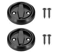 Uxcell Round Recessed Pull 3" Stainless Steel Recessed Door Handle Concealed Brushed Handles Cabinet Hidden Knob for Various Modern Door Black 2Pcs (Inner Hole Size: 8 x 8mm)