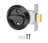 Uxcell Round Recessed Pull 3" Stainless Steel Recessed Door Handle Concealed Brushed Handles Cabinet Hidden Knob with Single Ring for Various Modern Door Black 1Pcs (Door Thick: 30-50mm)