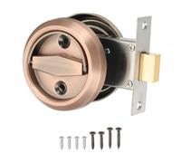 uxcell Round Recessed Pull 3" Stainless Steel Recessed Door Handle Concealed Brushed Handles Cabinet Hidden Knob with Double Rings for Various Modern Door Red 1Pcs (Door Thick: 30-50mm)