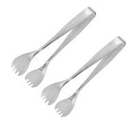 uxcell Serving Tongs, 2pcs 6.5 Inch - Stainless Steel Ice Tongs, Mini Sugar Tongs for Appetizers, Charcuterie, Dessert, Tea Party, Bar, Cafe (Silver)