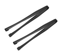 uxcell Serving Tongs, 2pcs 6Inch - Stainless Steel Ice Tongs, Tiny Tongs for Appetizers, Sugar, Charcuterie, Dessert, Tea Parties, Bar, Cafe (Black)